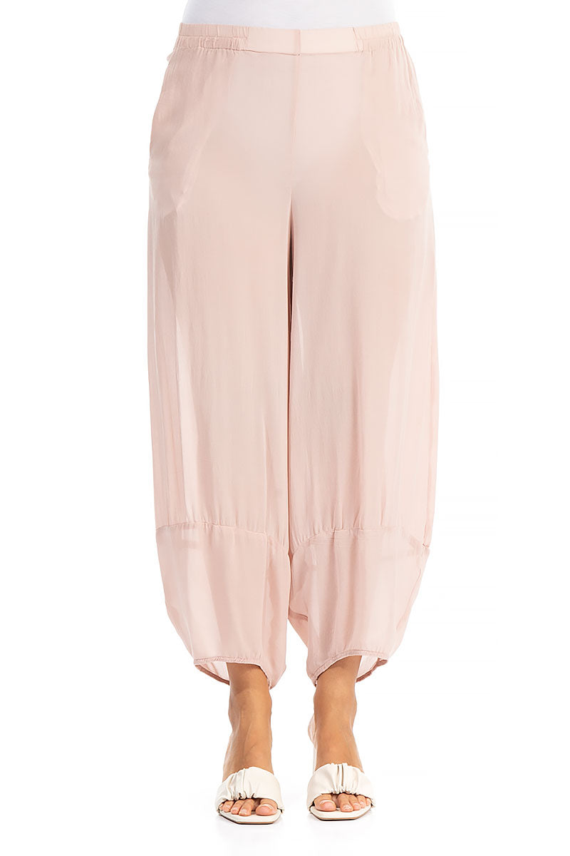 Wide Pink Silk Trousers 1