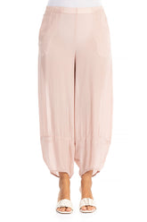 Wide Pink Silk Trousers 1