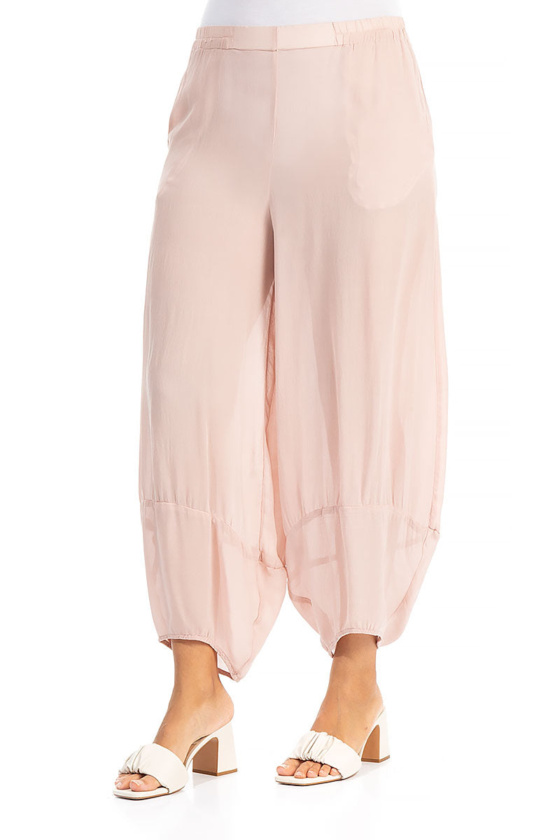 Wide Pink Silk Trousers 3