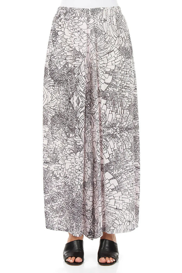 Pantalon ample en viscose texturée à effet froissé