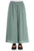 Wide Sage Crumpled Cotton Trousers 1