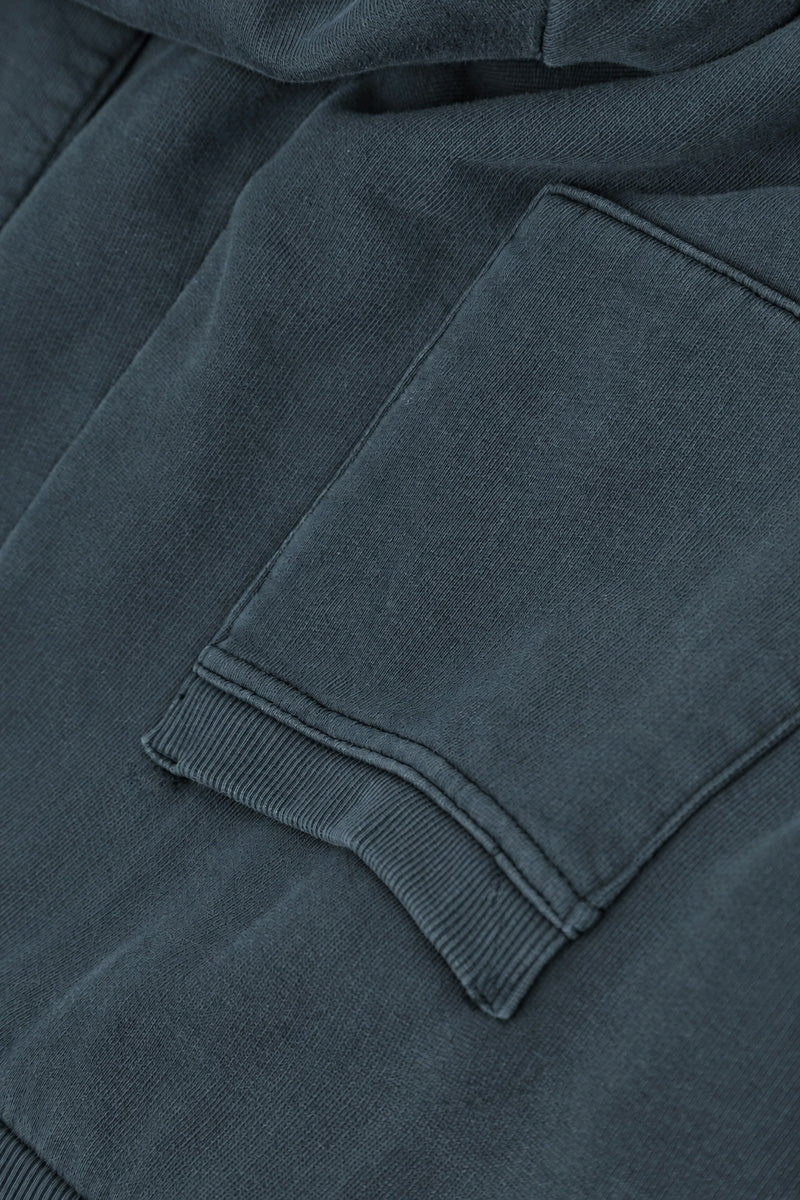 Pantalon large gris ardoise en coton French Terry