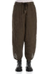 Wide Tie Up Silver Sage Mélange Linen Trousers 1
