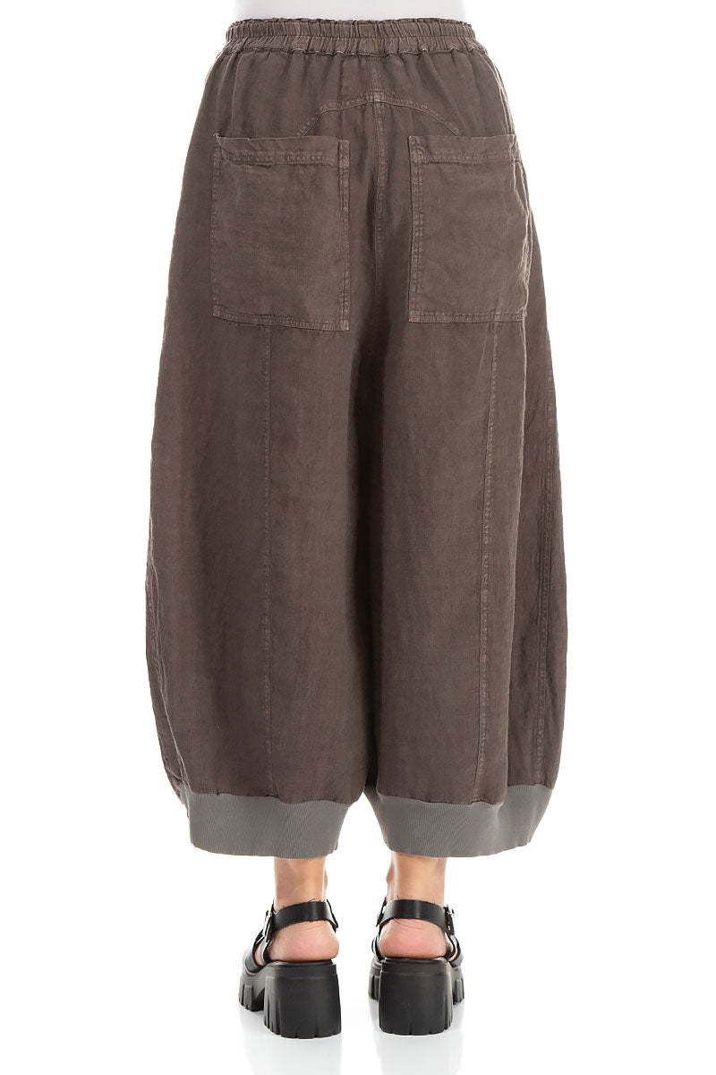 Wide Truffle Off-Dye Linen Trousers 2