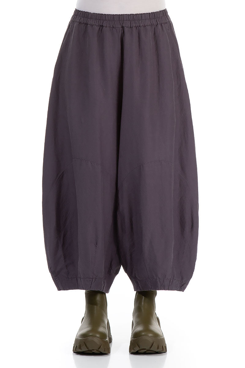Wide Vintage Violet Silk Cotton Trousers 1