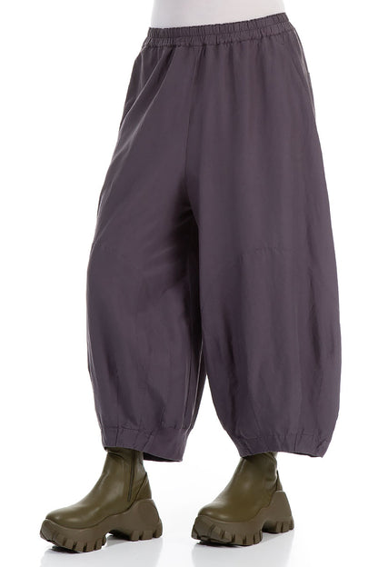 Wide Vintage Violet Silk Cotton Trousers 3
