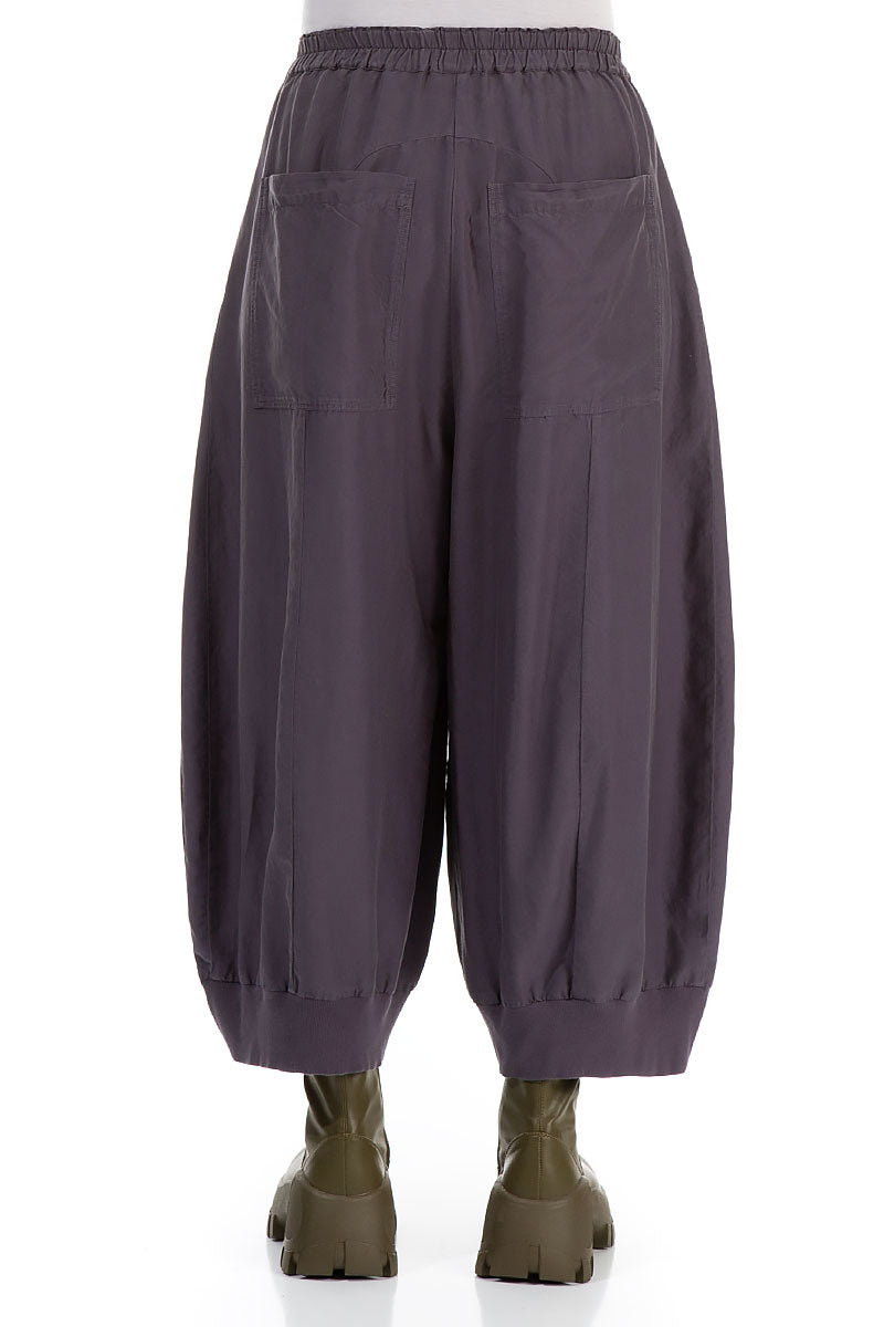 Wide Vintage Violet Silk Cotton Trousers 2