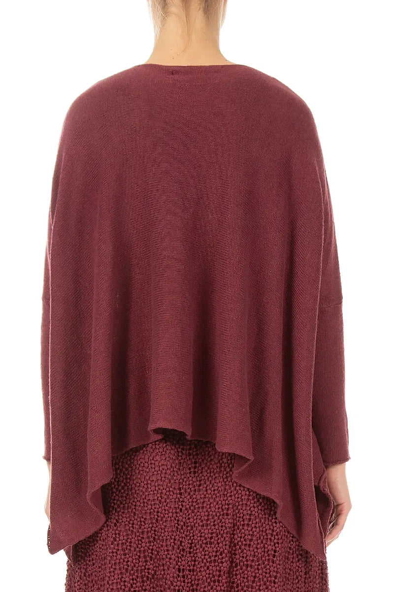 Wide Wavy Seam Antique Ruby Linen Jumper 2