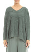 Wide Wavy Seam Sage Linen Jumper 1