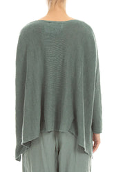 Wide Wavy Seam Sage Linen Jumper 2