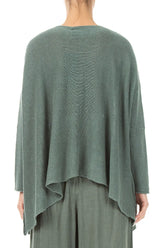 Wide Wavy Seam Sage Linen Jumper 2