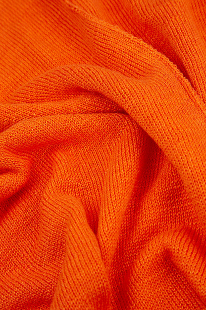 Wide Wavy Seam Spiced Orange Linen Jumper