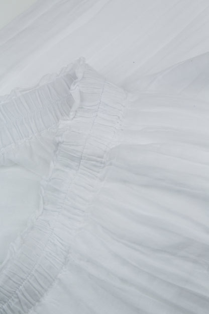 Wide White Crumpled Cotton Trousers 5