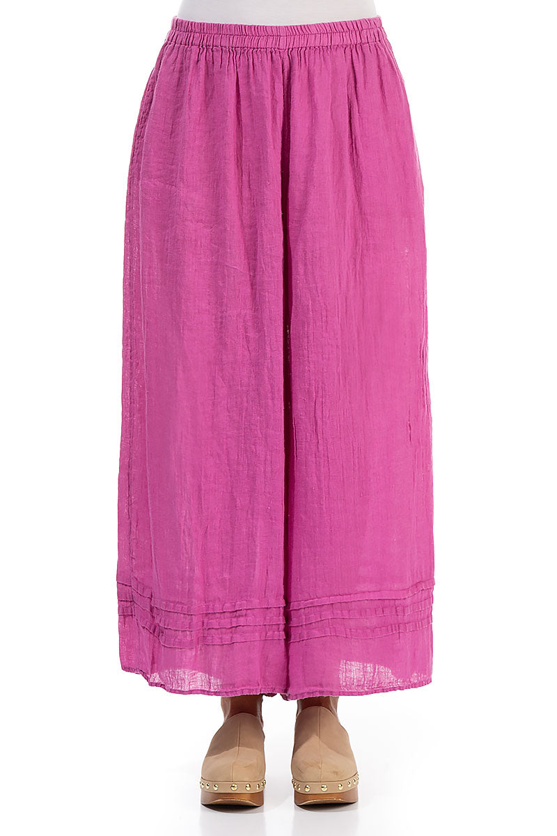 Wide Wild Berry Gauze Linen Trousers 1