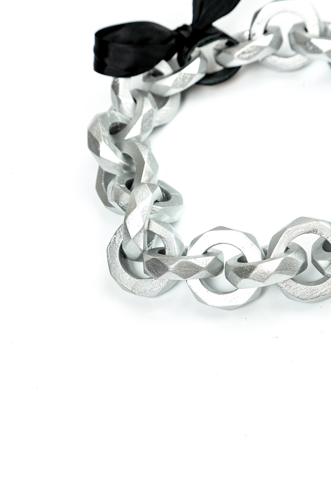 Wooden Loop Silver Chain Necklace 6