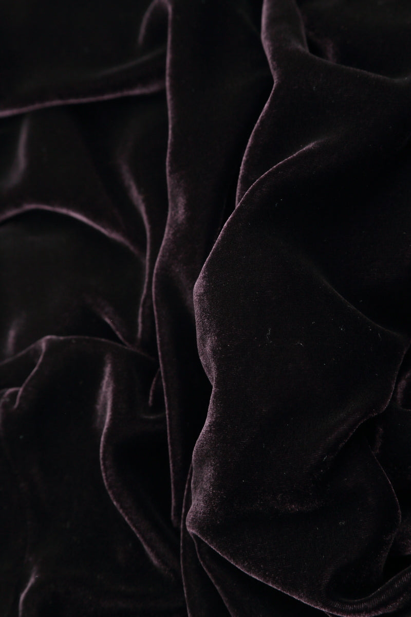 Stylish Long Vintage Violet Silk Velvet Jacket 5