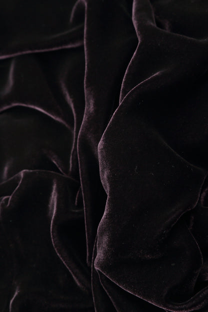 Stylish Long Vintage Violet Silk Velvet Jacket 5