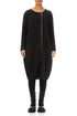 Zip Front Grey Wavy Cotton Dress 1