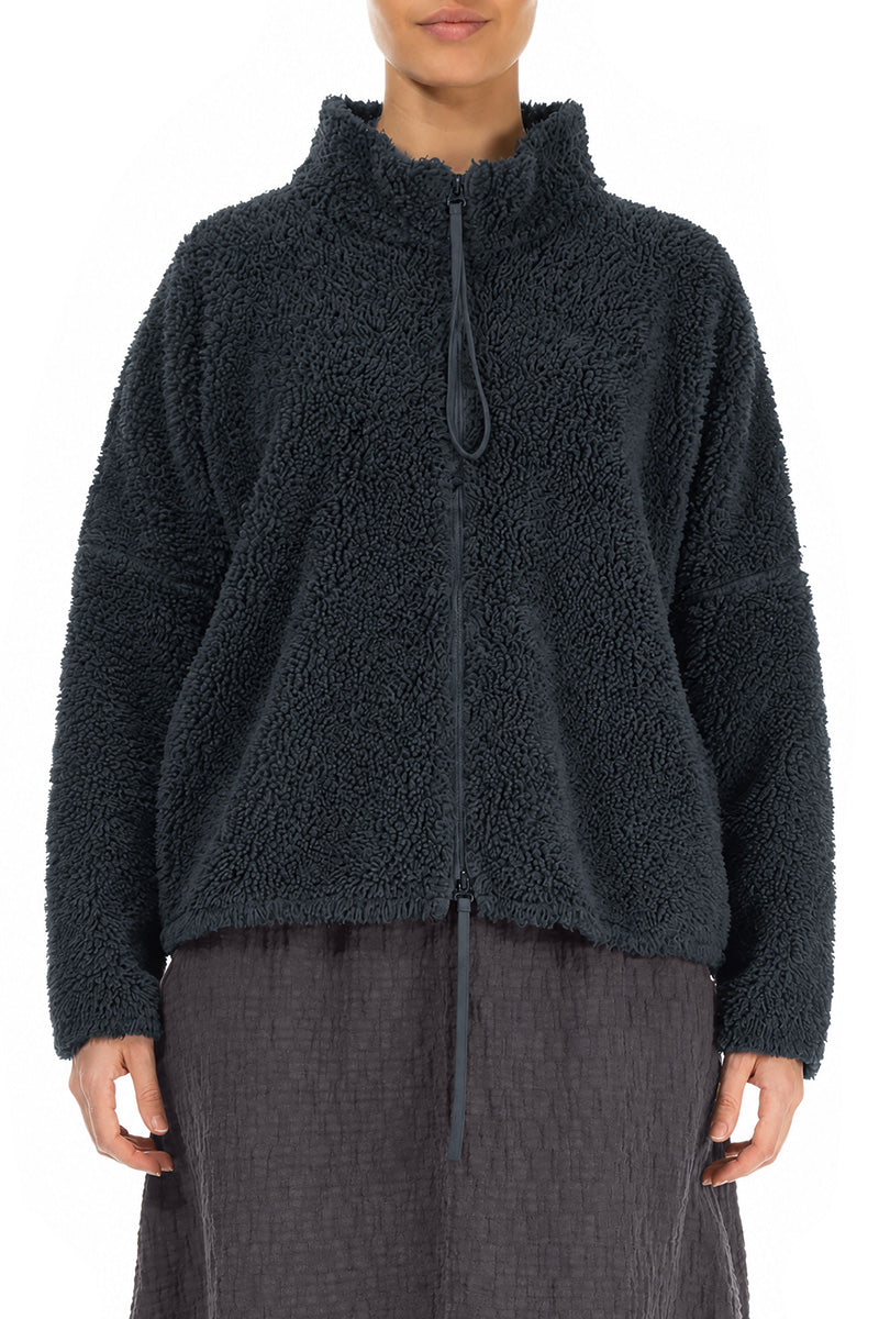 Zips Slate Teddy Cotton Jacket 1