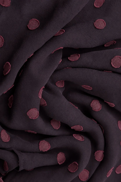 Dotty Deep Plum Silk Scarf 4