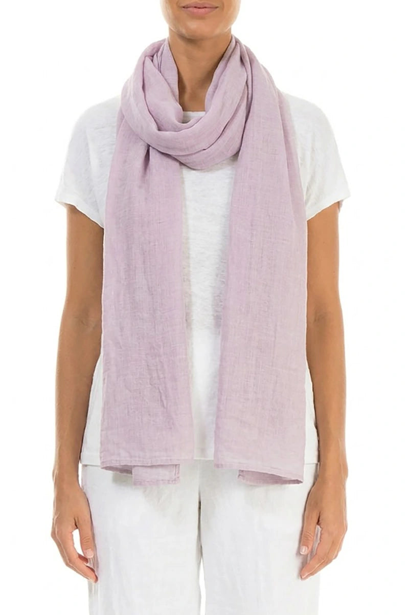 Lilac Soft Gauze Linen Scarf 1
