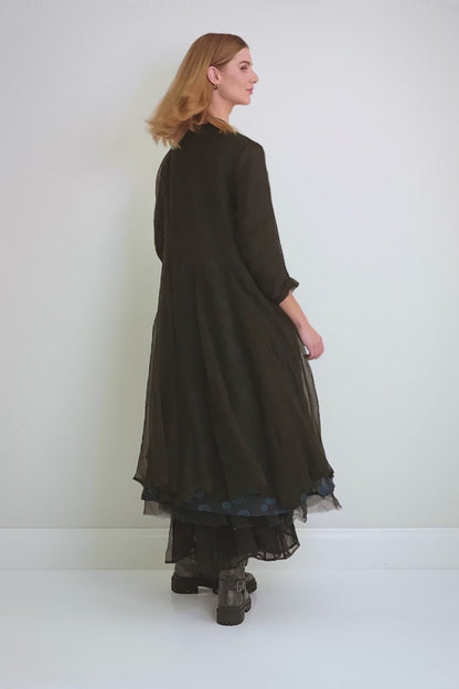 Flowy Black Silk Chiffon Jacket 7