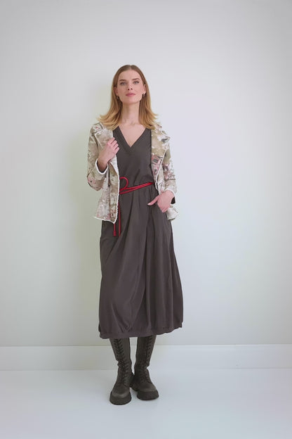 Veste en coton à col rétro