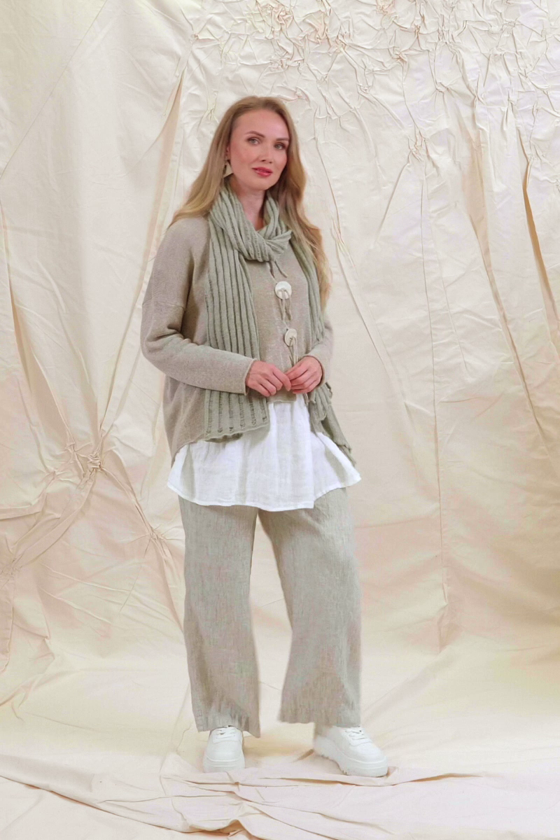 Short Sleeves White Gauze Linen Top 7