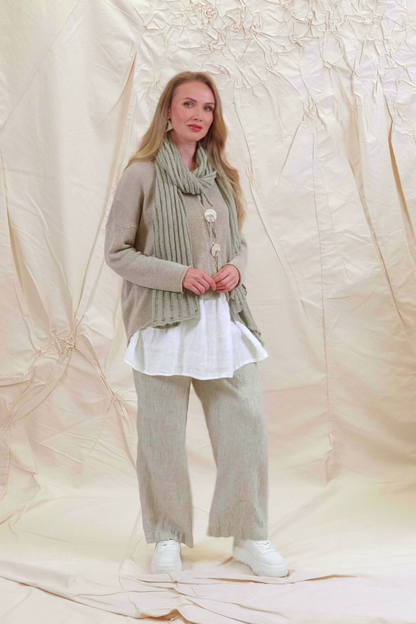 Short Sleeves White Gauze Linen Top 7