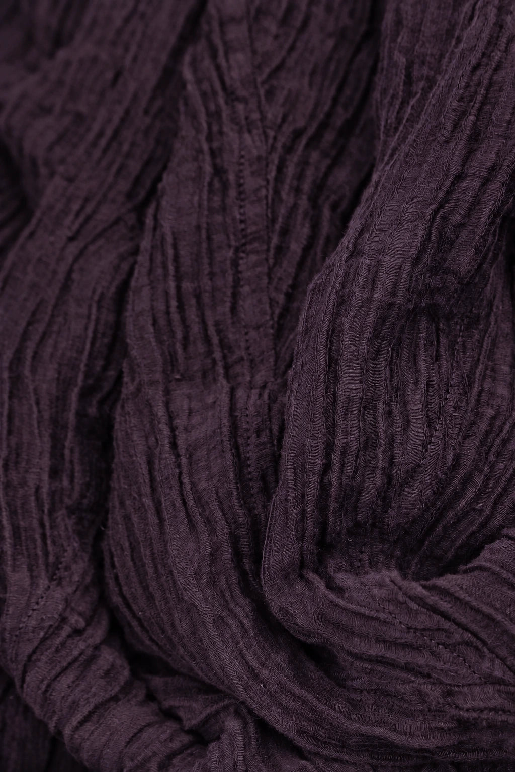 Wide Deep Plum Crinkled Silk Kaftan Dress 5