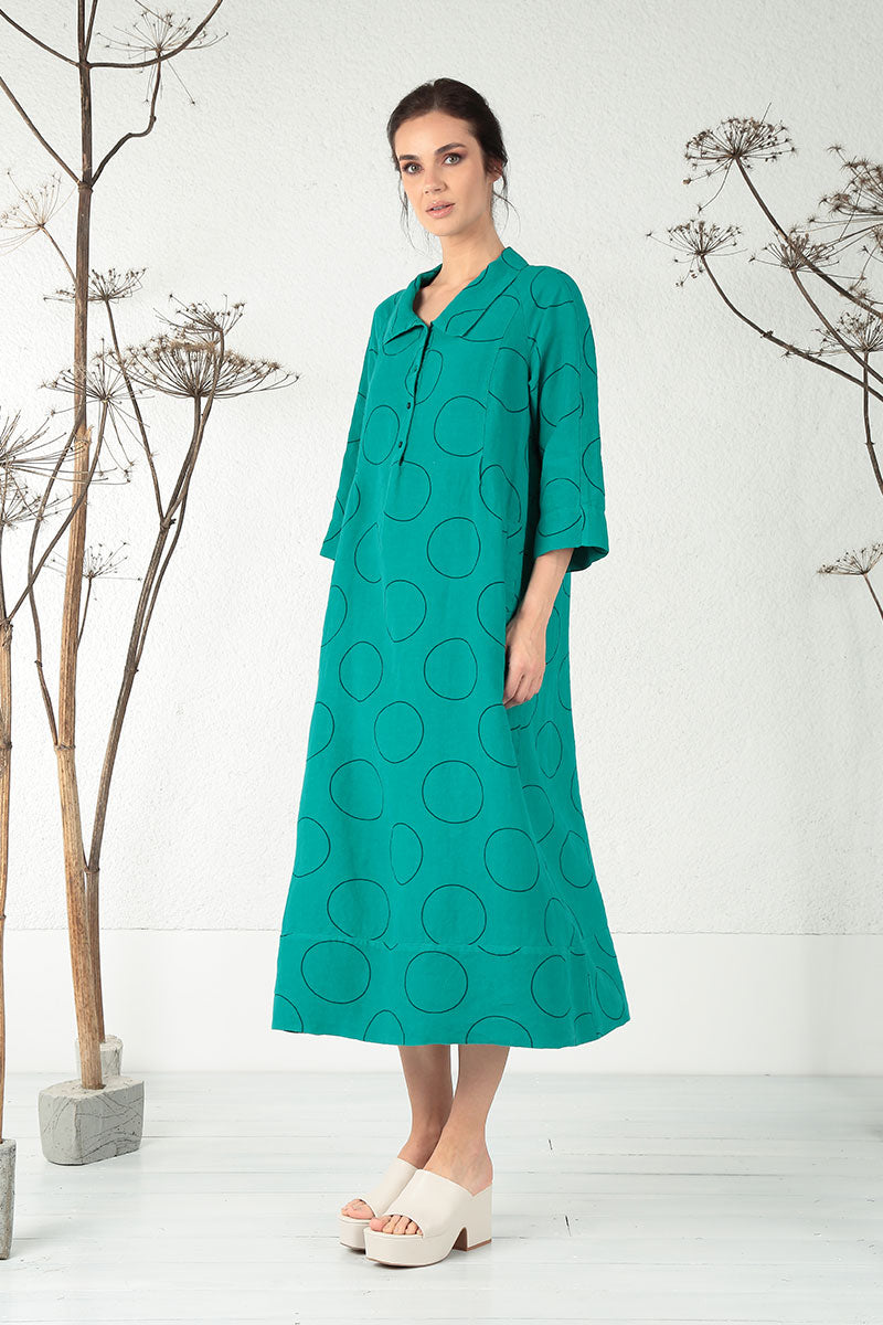 Ocean Bubbles Linen Shirt Dress 5