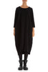 Asymmetrical Black Jersey Cotton Dress 1