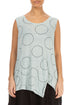 Asymmetric Cream Grey Bubbles Linen Jersey Top 1