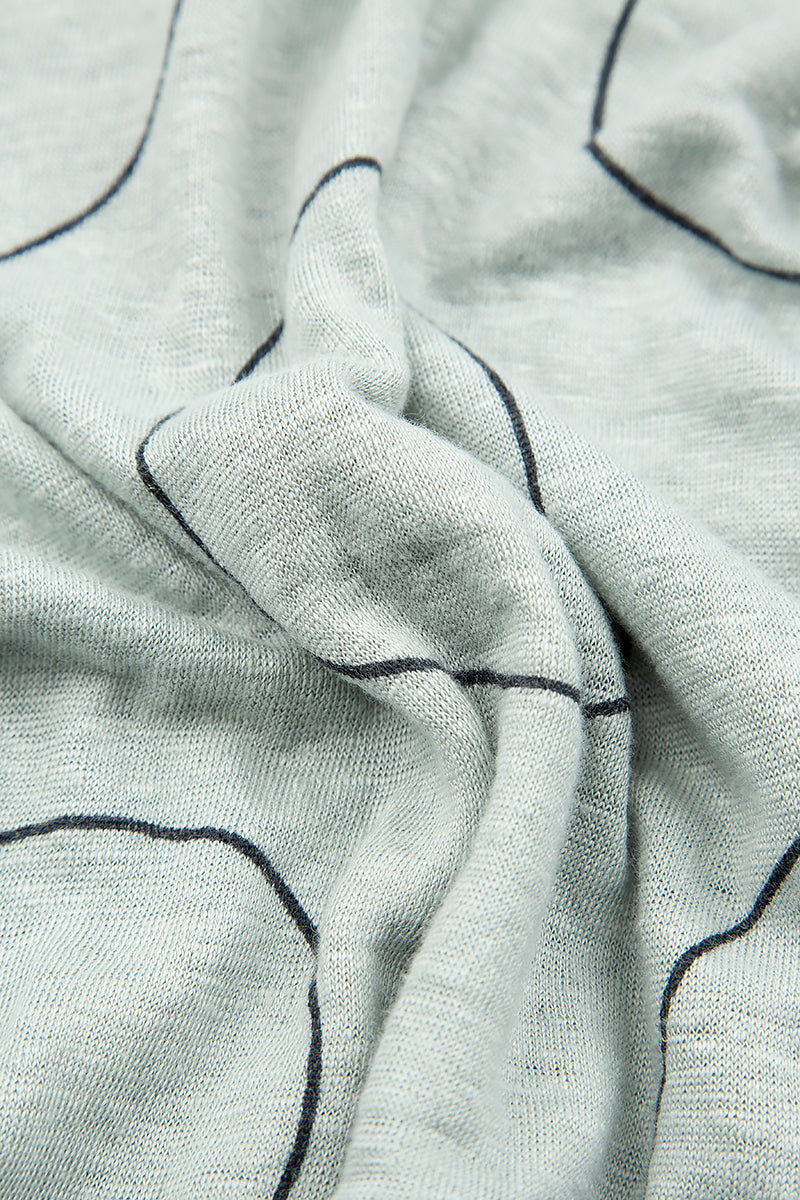 Asymmetric Cream Grey Bubbles Linen Jersey Top 5