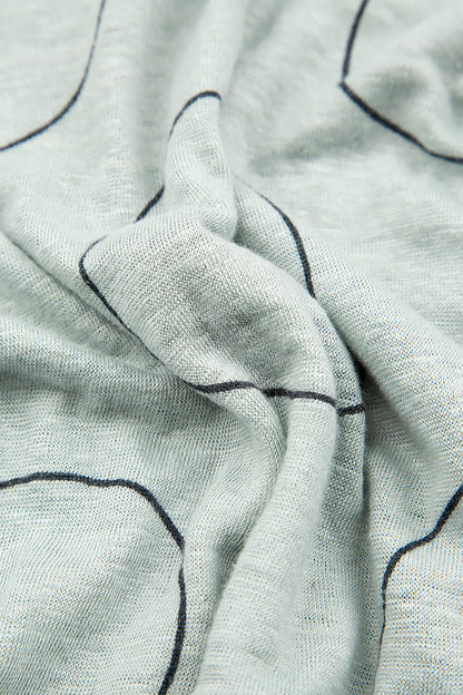 Asymmetric Cream Grey Bubbles Linen Jersey Top 5