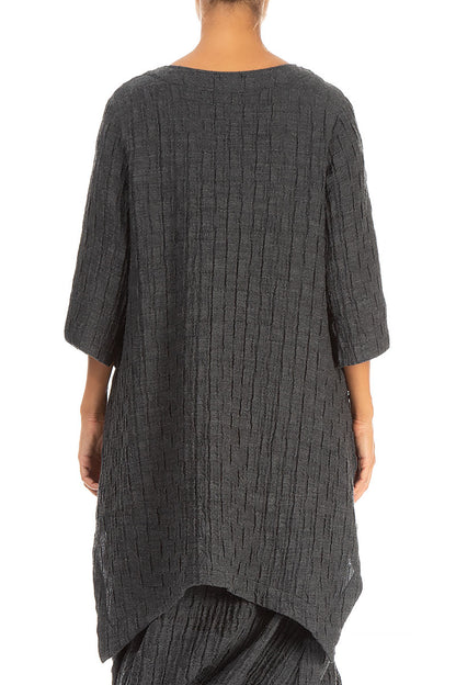Asymmetric Grey Wool Cotton Tunic 2