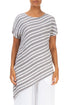 Asymmetric Stripy Textured Linen Tunic 1