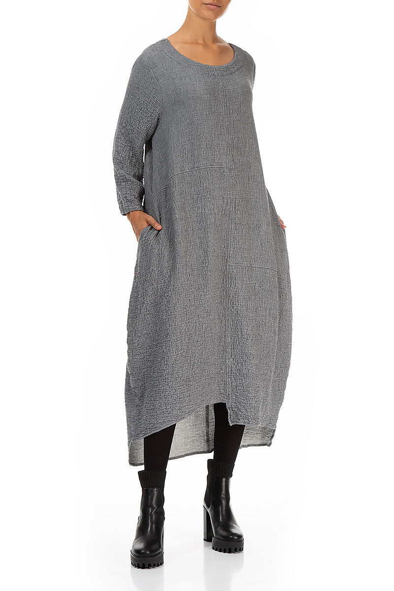 Asymmetrical Grey Wool Dress 3