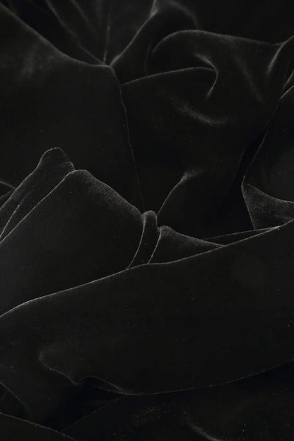 Balloon Black Silk Velvet Dress 6