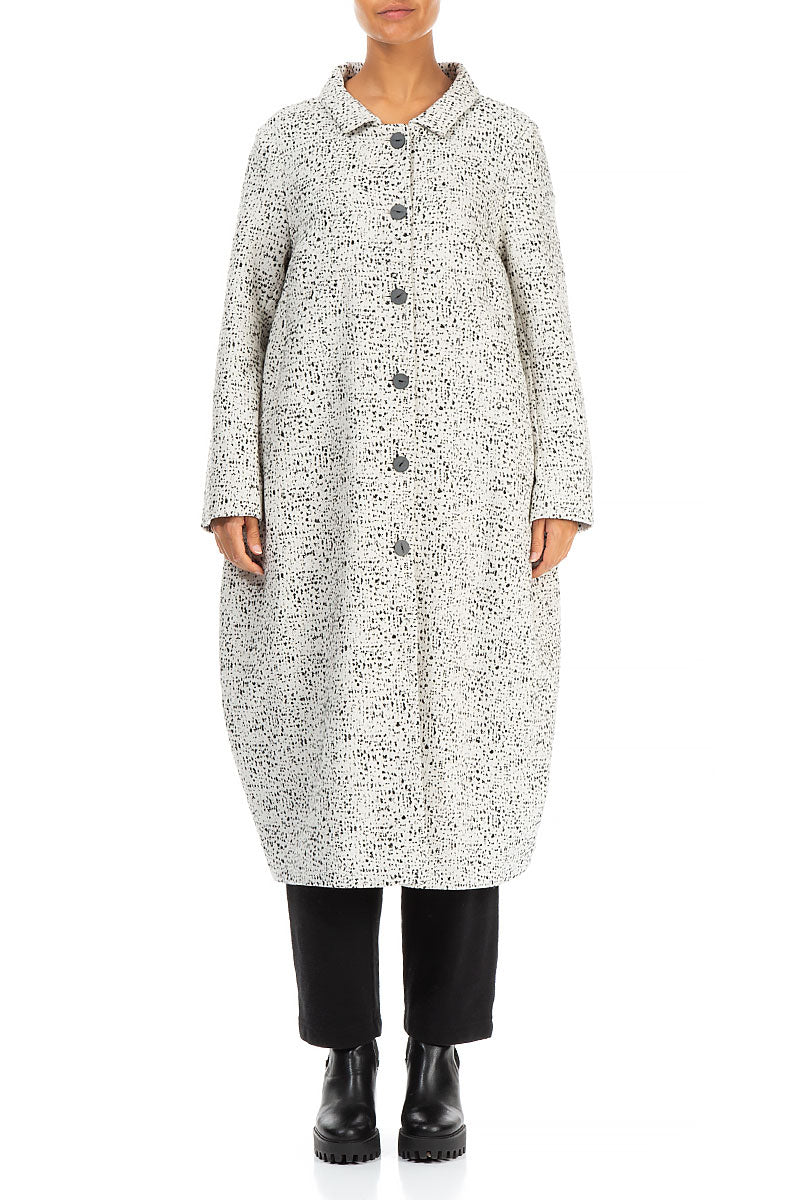 Balloon Collar Dotty Wool Coat 1