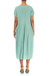 Balloon Mint Green Textured Silk Dress 2