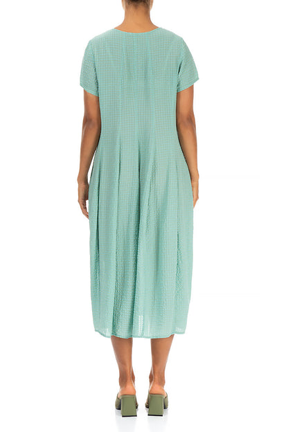 Balloon Mint Green Textured Silk Dress 2