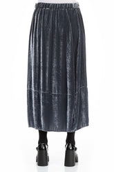 Balloon Silver Silk Velvet Skirt 2