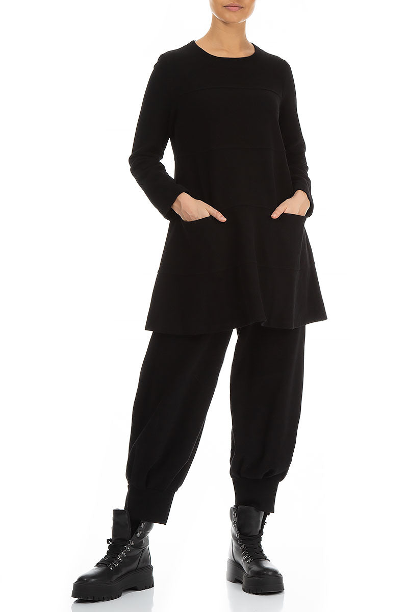 Black Cotton Jersey Tunic 5