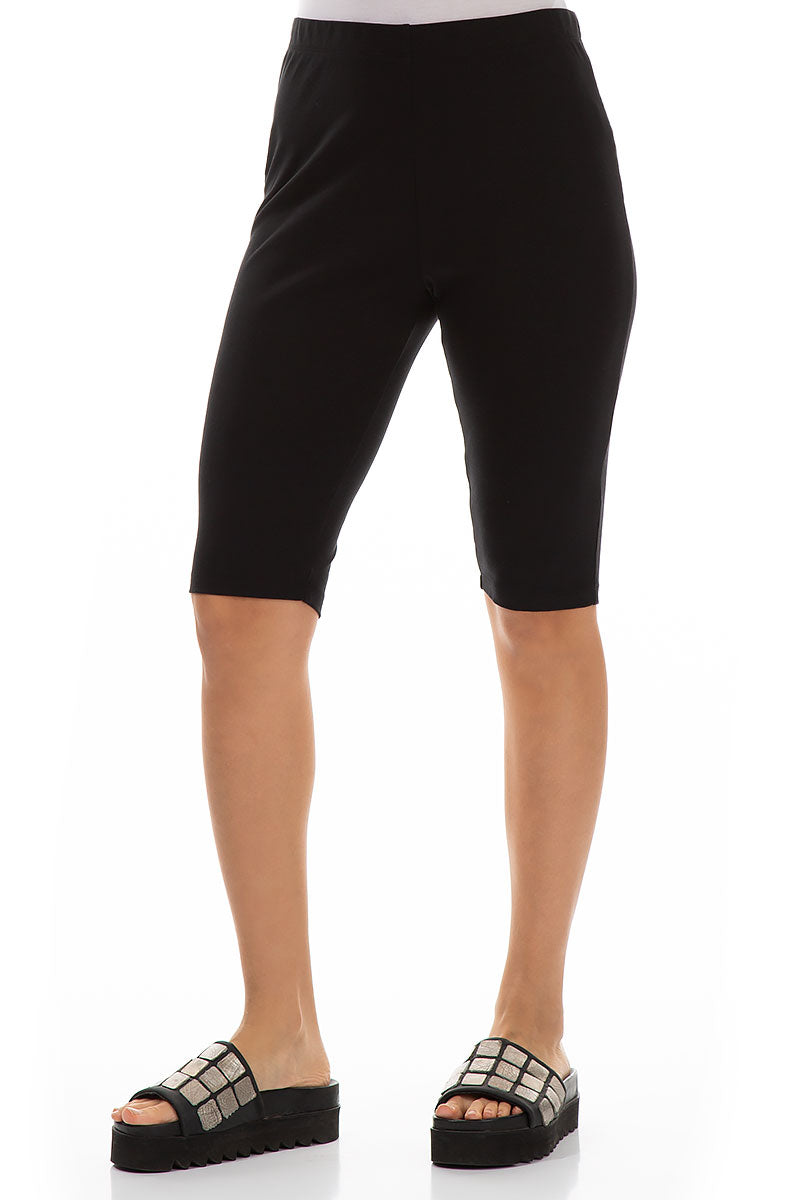 Black Cotton Stretch Shorts 3
