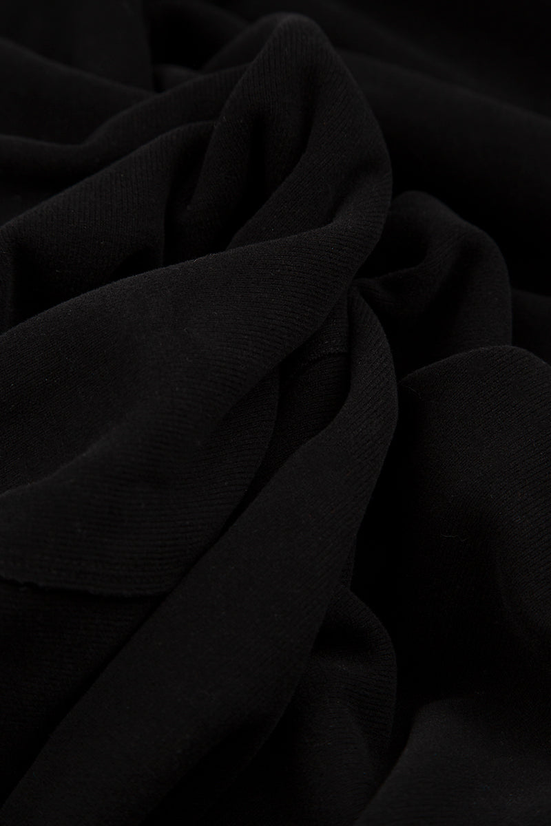 High Neck Black Jersey Cotton Dress 5