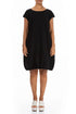 Midi Balloon Black Linen Dress 1