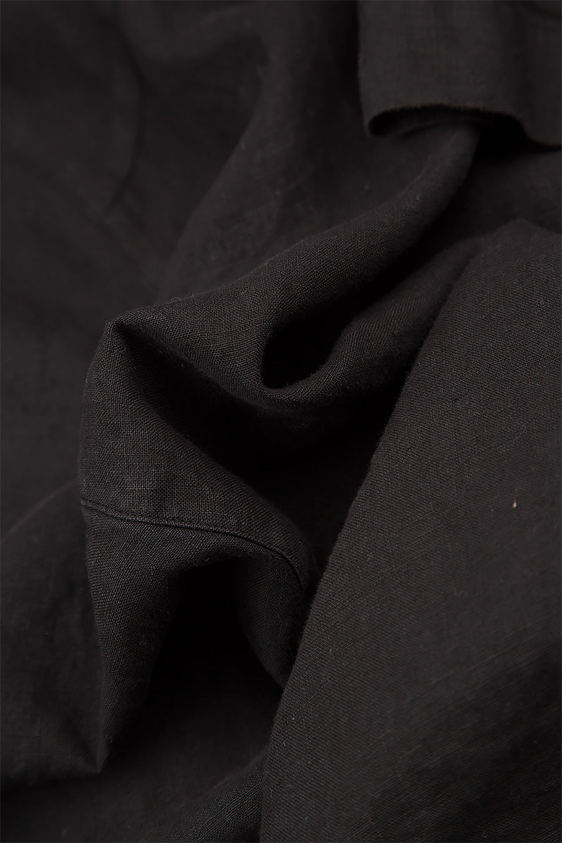 Pure Black Linen Trousers 4