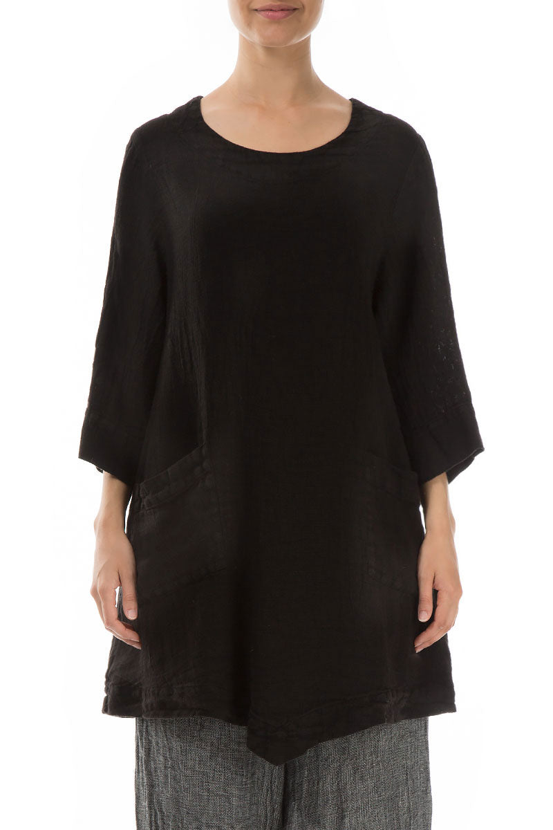 Black Mélange Linen Tunic 1