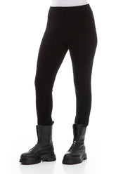 Black Warm Cotton Jersey Trouser Leggings 3
